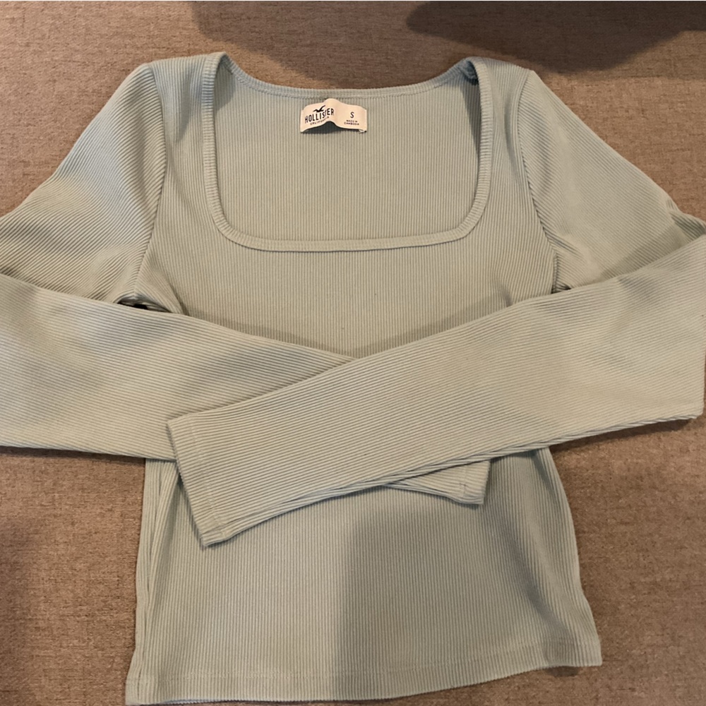 Hollister women’s Ribbed Long Sleeve Top - Light Green
